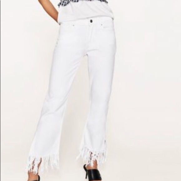 white pants with fringe bottom